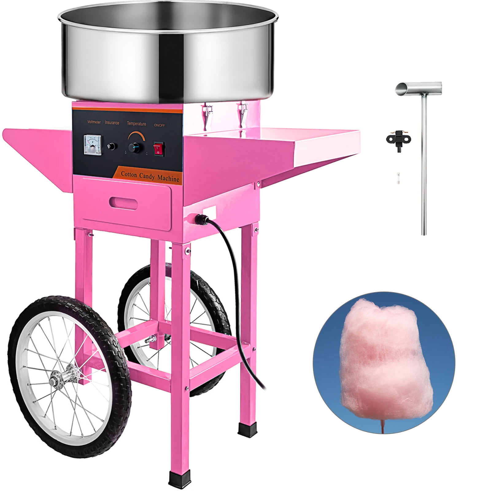 VEVOR Electric Cotton Candy Machine, 1000W Commercial Floss Maker with Stainless Steel Bowl, Sugar Scoop and Drawer, Perfect for Home, Kids Birthday