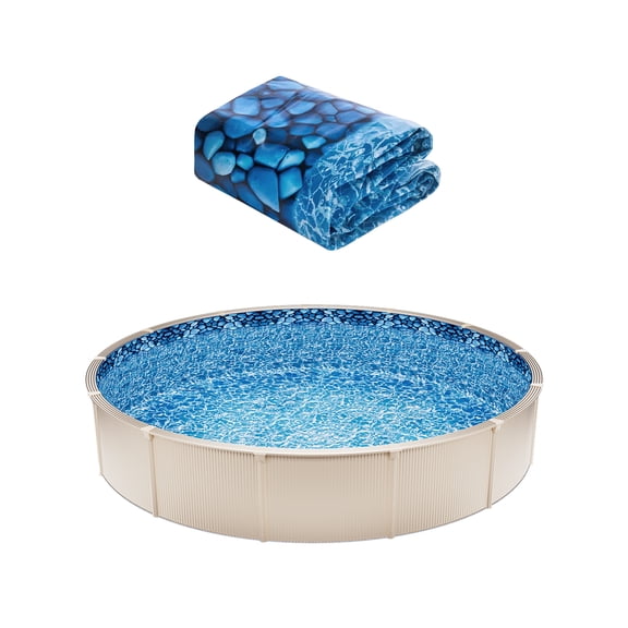 VEVOR 21-ft Round Above Ground Pool Liner, Overlap Pool Liners, Standard Gauge Vinyl, 48-to-54inch Wall Height, Designed for Steel Sided Above-Ground Swimming Pools