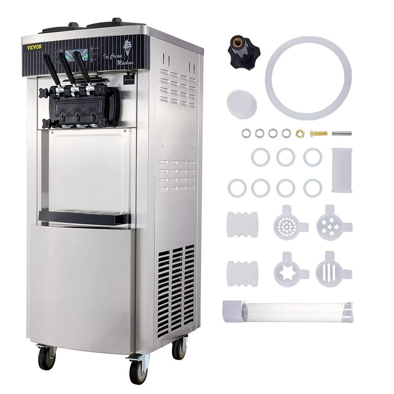 Máquina de sorvete macio de bancada VEVOR 2200 W Máquina de sorvete macio  de bancada laranja 5,3 a 7,4 galões por hora Máquina de sorvete para  restaurantes, bares, cafés, padarias