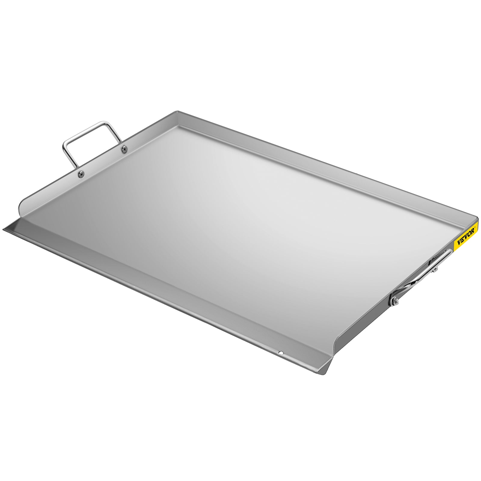 VEVOR Stainless Steel Griddle, 23x16In Griddle Flat Top Plate, Griddle for BBQ Charcoal/Gas Gril with 2 Handles, Rectangular Flat Top Grill with Oil