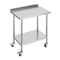 thumbnail image 1 of VEVOR 24 x 36 x 40 Inch Stainless Steel Work Table, Commercial Food Prep Worktable with Casters, Heavy Duty Prep Worktable, Metal Work Table with Adjustable Height for Restaurant, Home and Hotel, 1 of 9