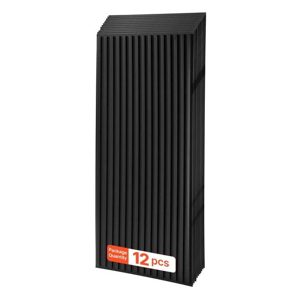 VEVOR 24 x 48 in PVC Ceiling Tiles 12-Pack 3D Black Linear Slat Panels, Smooth PVC Sheet for Drop Grid, Impact-Resistant, Paintable Surface, Easy Cut, Modern Decorative Style for Home, Office