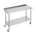 thumbnail image 1 of VEVOR 24 x 60 x 40 Inch Stainless Steel Work Table, Commercial Food Prep Worktable with Casters, Heavy Duty Prep Worktable, Metal Work Table with Adjustable Height for Restaurant, Home and Hotel, 1 of 9