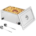 thumbnail image 1 of VEVOR 24QT Commercial Food Warmer, Full-Size Pan Electric Steam Table, 1200W Professional Countertop Stainless Steel Buffet Bain Marie with 86-185°F Temp Control for Catering, Buffet, Restaurants, 1 of 9