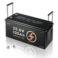 thumbnail image 1 of VEVOR 24V 100Ah LiFePO4 Lithium Battery, Built-in 50A BMS, Deep Cycle Lithium Rechargeable Battery with Low Temperature Protection, 4000+ Cycles, Max. 2560Wh, for RV, Camper, Trolling Motors, Marine, 1 of 9
