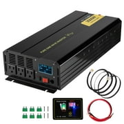 BENTISM 2500W Pure Sine Wave Power Inverter, DC 12V to AC 120V Car Inverter with USB Port, LCD Display, and Remote Controller Power Converter