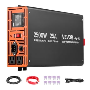 VEVOR 2500W Sump Pump Battery Backup System, LCD Display, Auto Switches to Battery Inverter Power for Sump Pump, Pure Sine Wave, for Basement Protection Emergency and Power Outage,Battery Not Include