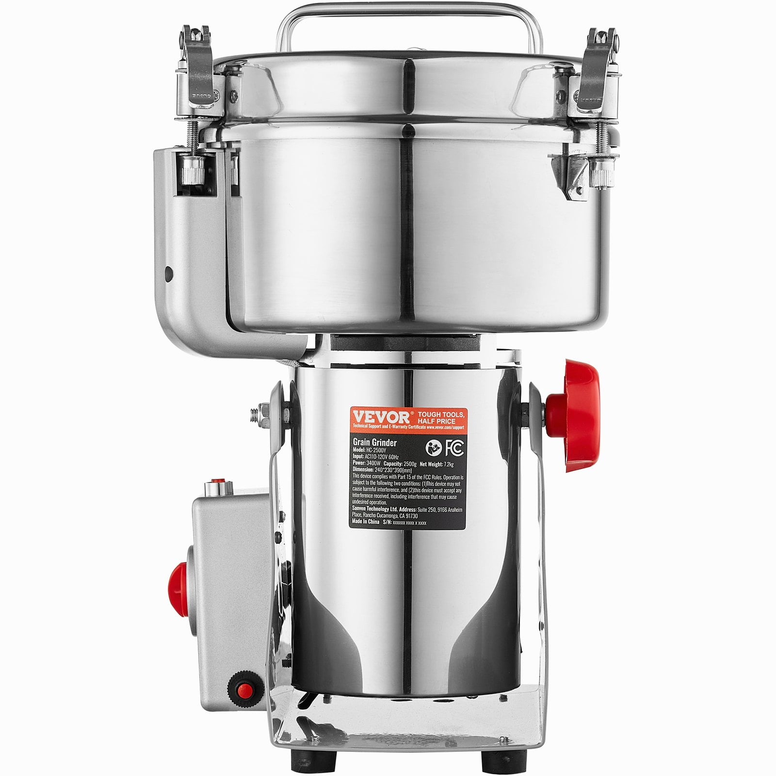 VEVOR 2500g Commercial Spice Grinder  High-Speed Electric Grain Mill for Grinding Herbs, Spices, and Grains