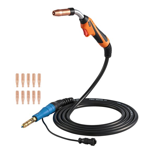 VEVOR 250A MIG Welding Gun with 15FT Cable, Replacement for Miller MDX-250 - with 11PCS Mig Welding Contact Tips