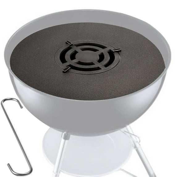 VEVOR 26" Replacement BBQ Grill Griddle Grate, Carbon Steel Griddle Grill with Center Grate, Easy Maintenance Grate Insert for 18 Inch Kettle BBQ, Griddle Grill Attachment for Round Grills, Burgers