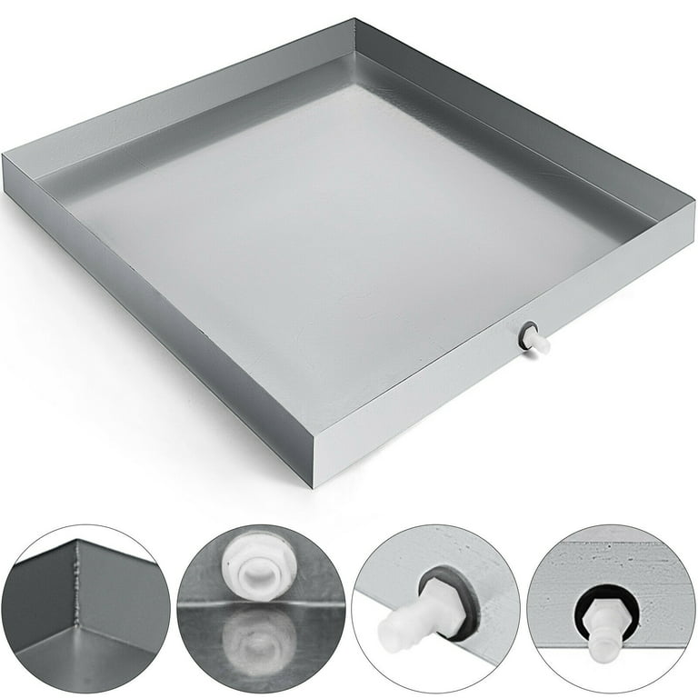 Compact Washer Floor Tray - 27 x 25 x 2.5 -Steel-Faux Stainless