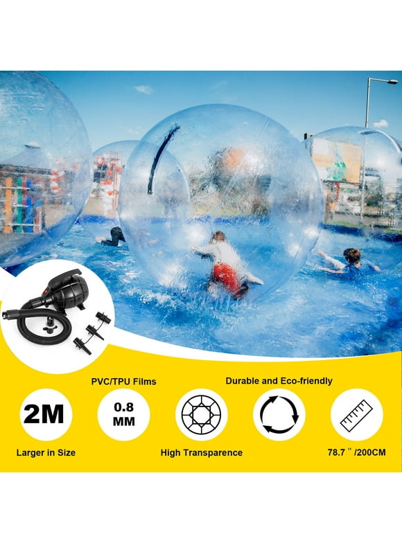 VEVOR 2M/ 6.56 ft Walk on Water Walking Ball Roll Inflatable Zorb Ball with German Zipper PVC