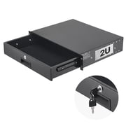 VEVOR 2U Rack Mount Drawer, 50 lbs Max Load-Bearing, Lockable Server Cabinet Case, Sliding Drawer with Lock and Cable Management Holes, for 19 in Network Equipment Server AV Rack or Cabinet Enclosure