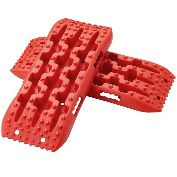 VEVOR 2pcs Traction Boards with TPR, Short Recovery Tracks for Mud, Snow and Sand, Red