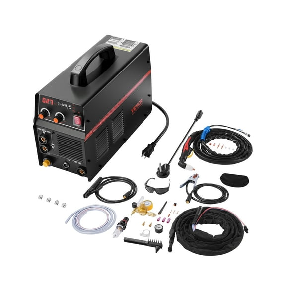VEVOR 3 in 1 Plasma Cutter Welder Machine, CT-520E TIG/MMA Plasma Cutter Combo Machine, 30A Plasma Cutting Machine, 200A TIG Welder and 200A Stick Welder, Digital 110/220V Dual Voltage IGBT Inverter
