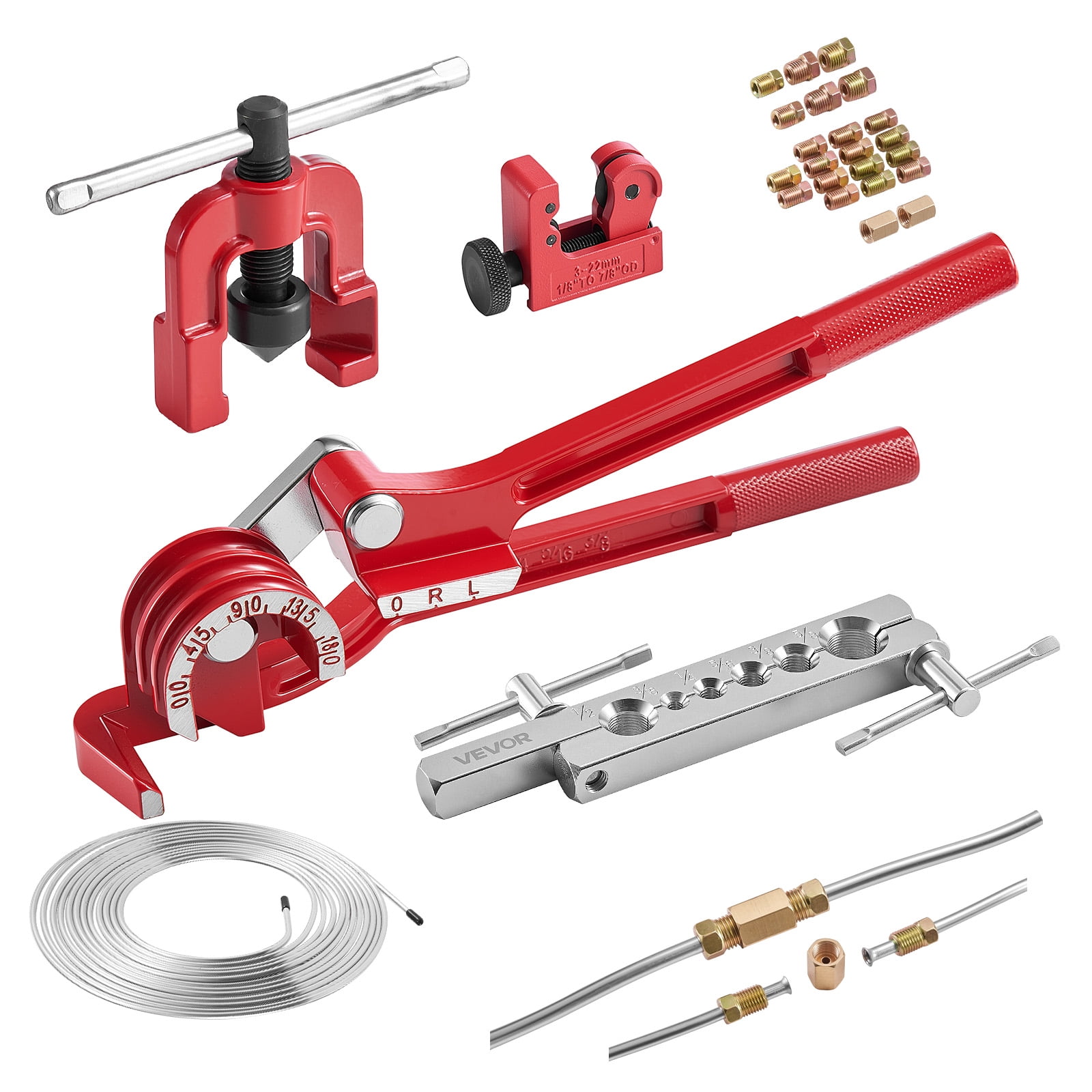 VEVOR 3/16" Brake Line Repair Kit, 45° Single Brake Line Flaring Tool ...