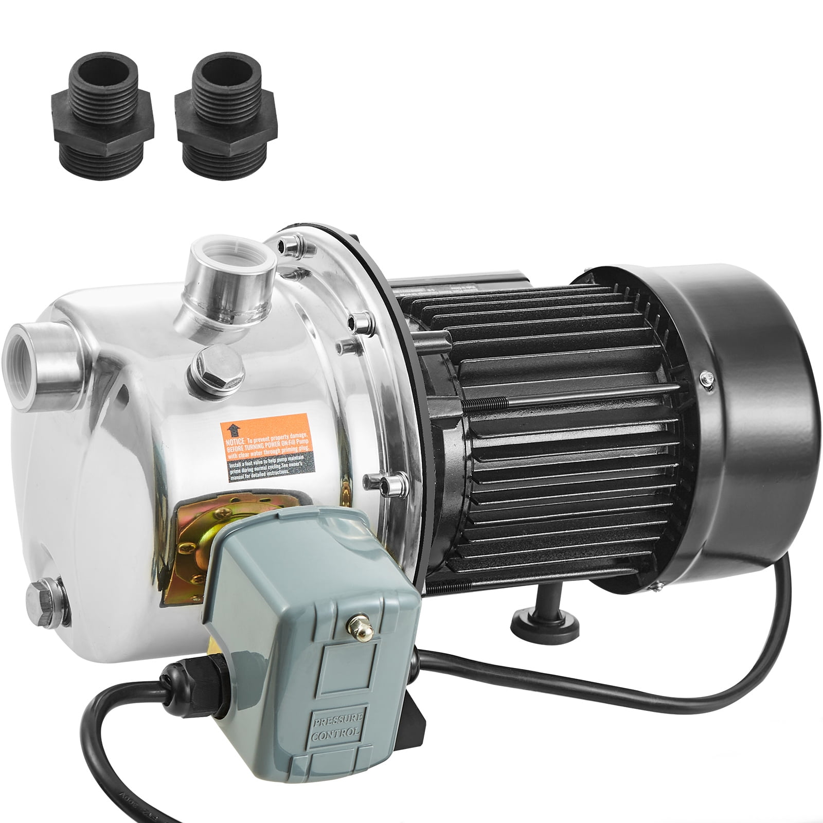 VEVOR 3/4HP SUS304 Stainless Steel Shallow Well Jet Pump, 115 Volt, 18.5 GPM 131 FT Maximum Head Irrigation Water Pump, for Agricultural Garden Irrigation System