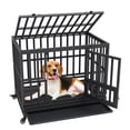 thumbnail image 1 of VEVOR 3-Door Heavy Duty Dog Crate for Indoor & Outdoor with Lockable Wheels and Removable Tray 37.4*25.6*31.9inches, 1 of 5