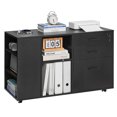 thumbnail image 1 of VEVOR 3 Drawer Wooden File Cabinet,Mobile Filing Cabinet with Power Strip, Lockable Rolling File Storage with Adjustable Shelves & 5 Wheels,Floor Standing Printer Stand for Home Office School, Black, 1 of 9