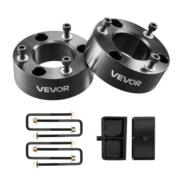VEVOR 3 Inch Front and 2 Inch Rear Leveling Lift Kit for 2007-2023 Silverado 1500 2WD/4WD, 2007-2023 Sierra 1500 2WD/4WD, Chassis Level Kit with 2 Front Strut Spacers, 2 Rear Lift Blocks, 2 U-Bolts