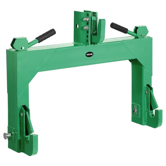 VEVOR 3-Point Quick Hitch, 4000 Lbs Lift Capacity, 3-Pt Trailer Hitch with 5 Level Adjustable Bolt, Adaptation to Category 2 Tractor, Heavy Duty 3 Point Attachments, Green