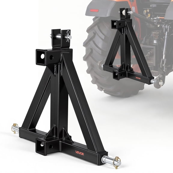 VEVOR 3 Point Trailer Hitch with 2" Receiver, 3 Pt Quick Hitch Attachment, Tractor Tow Drawbar Adapter, Compatible with Category 1, Kubota, Mahindra, Ford, Yanmar, John Deere, Massey Ferguson,Tractor