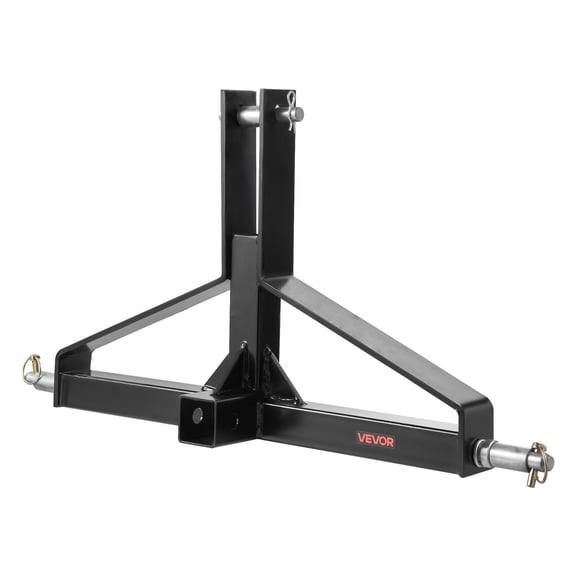 VEVOR 3 Point Trailer Hitch with 2 in Receiver, 3pt Quick Hitch Attachment for Category 1 Tractor, 3000lbs Capacity, Tow Drawbar Adapter, Compatible with Kubota, Mahindra, Ford, Yanmar, John Deere