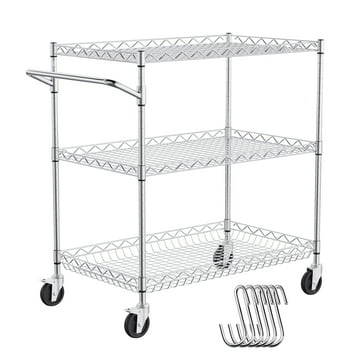 VEVOR 3-Tier Utility Cart Rolling Cart on Wheels 30