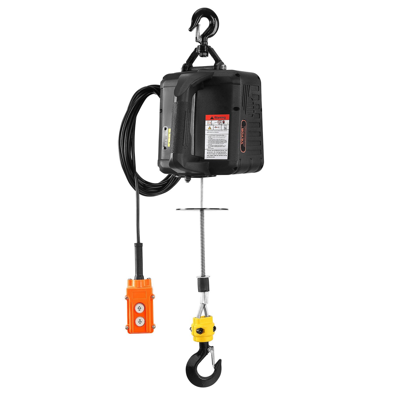 VEVOR 3-in-1 Electric Hoist 1100 Lbs 1500W Portable Power Winch Crane, 22.9 Height, 13 Ft/min With Wired And Wireless Remote Control, For Garage, Warehouse, Factory Lifting Towing, Black - View #9