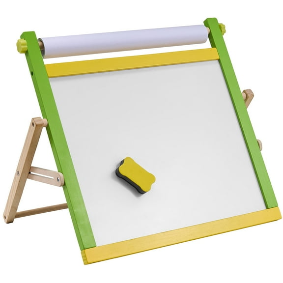 VEVOR 3-in-1 Kids Art Easel - Double-Sided Magnetic Whiteboard, Chalkboard, and Drawing Roll