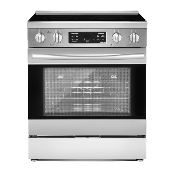 VEVOR 30 in Electric Range Oven, 4.8 Cu. Ft. Capacity Compact Freestanding Oven, Stainless Steel Kitchen Stove, with 4 Cooktop Burners, Timer, Easy Reach Racks, Storage Drawer, Light(No Power Cord)