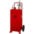 thumbnail image 1 of VEVOR 30 Gallon Fuel Caddy, Fuel Storage Tank on 2 Wheels, Portable Gas Caddy with Manuel Transfer Pump, Gasoline Diesel Fuel Container for Cars, Lawn Mowers, ATVs, Boats, More, Red, 1 of 9
