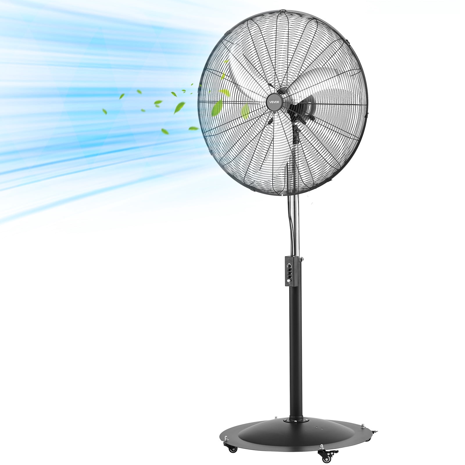 VEVOR 30-Inch High Velocity Pedestal Fan, 9100 CFM Industrial Standing ...
