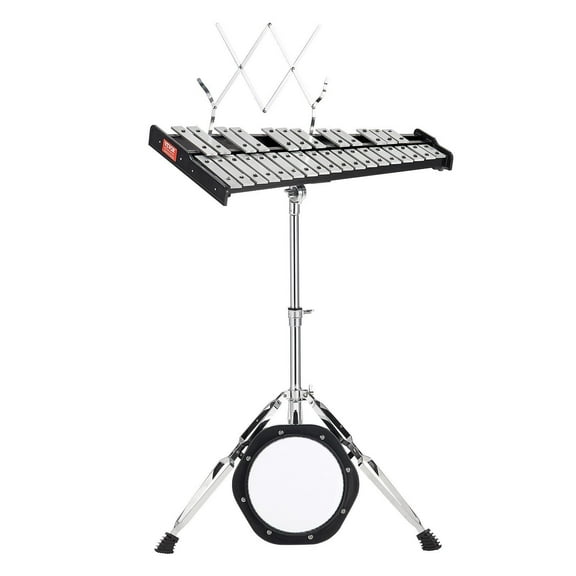 VEVOR 30 Note Glockenspiel Xylophone Bell Kit, Professional Percussion Instrument Set with Mallets, Drum Sticks, Music Stand, 8" Practice Pad, Adjusta