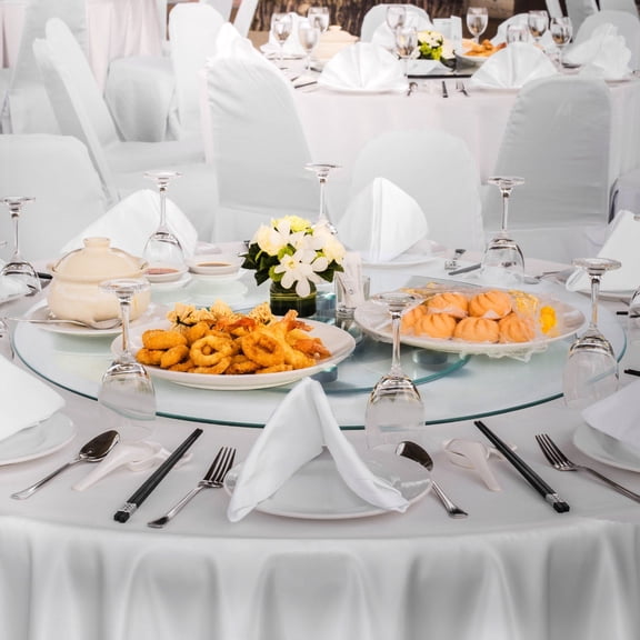 VEVOR 30 in Glass Lazy Susan Turntable, Tempered Glass Dining Table Centerpiece with 6 Rotating Wheels, 360 Smooth and Silent Spin Tabletop Rotating