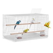 VEVOR 30" Flight Bird Cage, Sturdy Metal Small Parrot Cage with Slide-Out Tray & Handle, Stackable Birdcage for Parakeets Cockatiels Finches Lovebirds