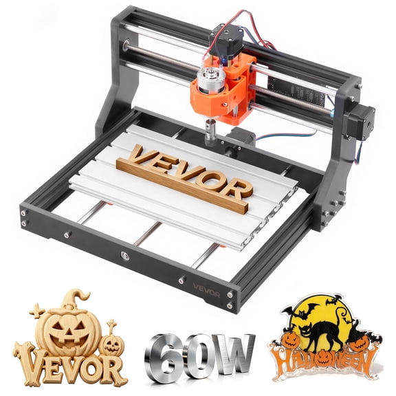 VEVOR 3018 CNC Router Machine, 60W Spindle, 3-Axis Wood Engraving Milling Machine, with 300 x 180 x 40 mm Working Area, for Wood Acrylic Carving Cutting (Offline Controller are note included))
