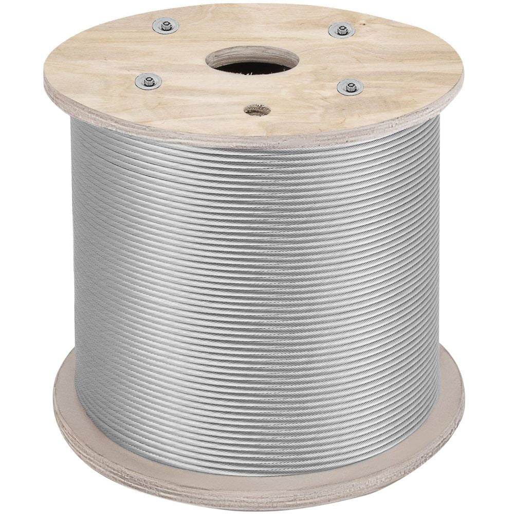 VEVOR 304 Stainless Steel Cable 1/4 Inch 7 X 19 Steel Wire Rope 200Feet ...