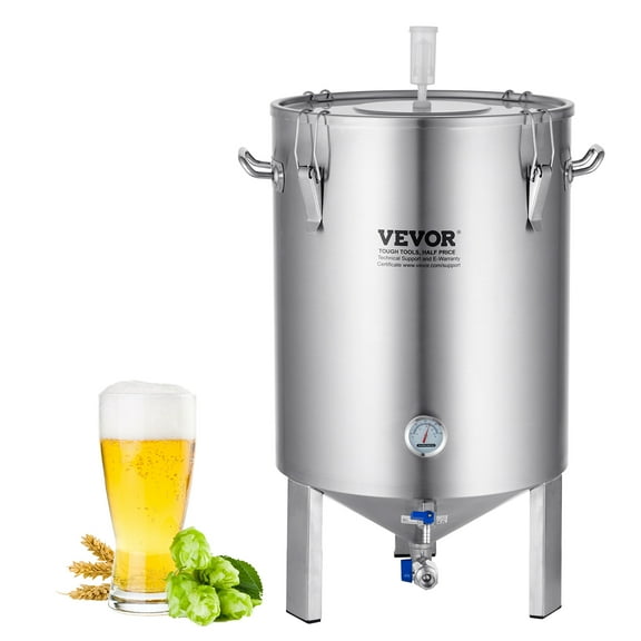 VEVOR 304 Stainless Steel Kettle, 16 GALLON Beer Brew Fermentor, Brew Bucket Fermentor for Brewing, Home Brewing Supplies with Base, Kettle Stock Pot Includes Lid, Handle, Valve, Spigot