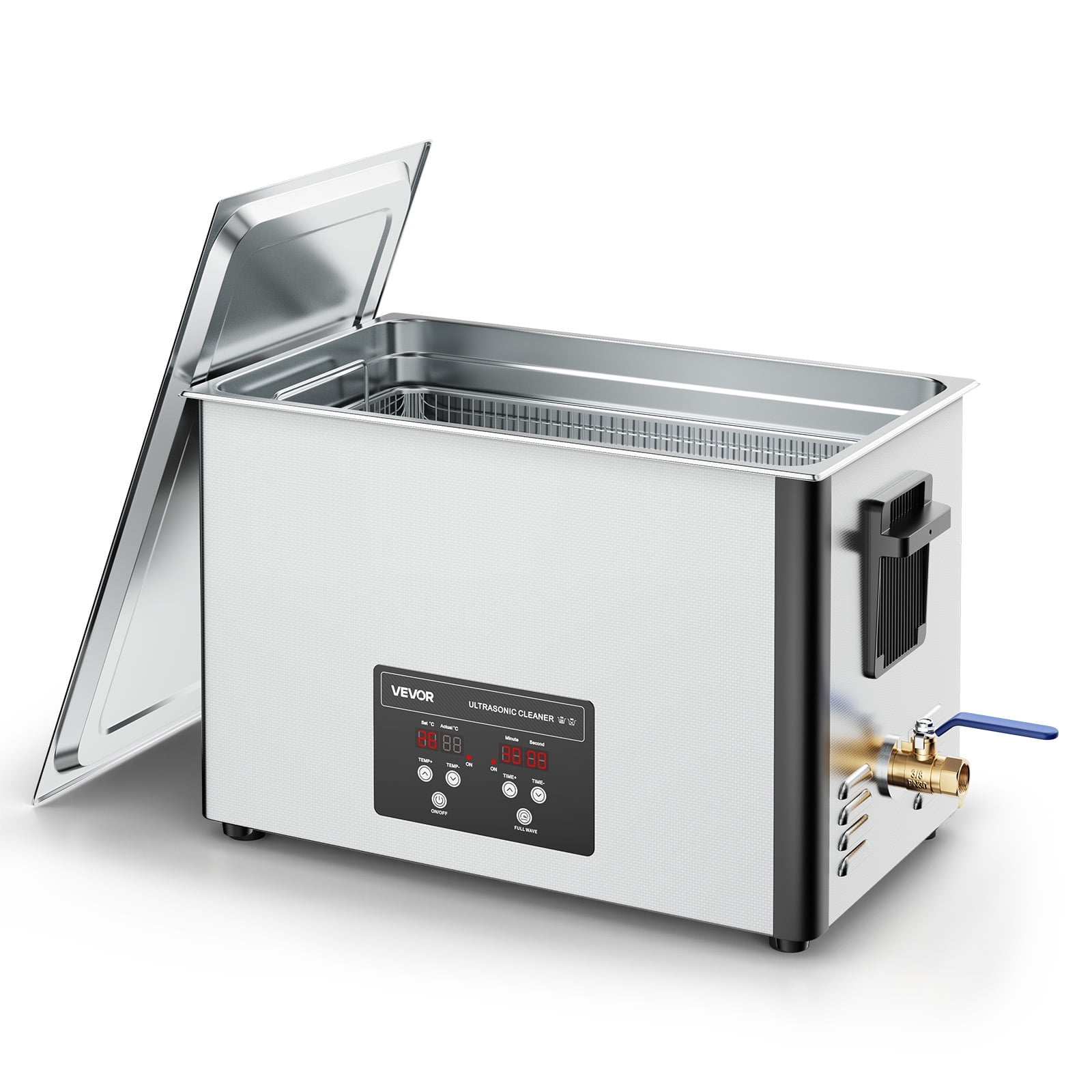 VEVOR 30L Ultrasonic Cleaner, Professional Ultrasonic Cleaner Machine with Cleaning Basket & Digital Display,480W Stainless Steel 40kHz Industrial Cleaning Machine for Parts,Carburetors,Instruments