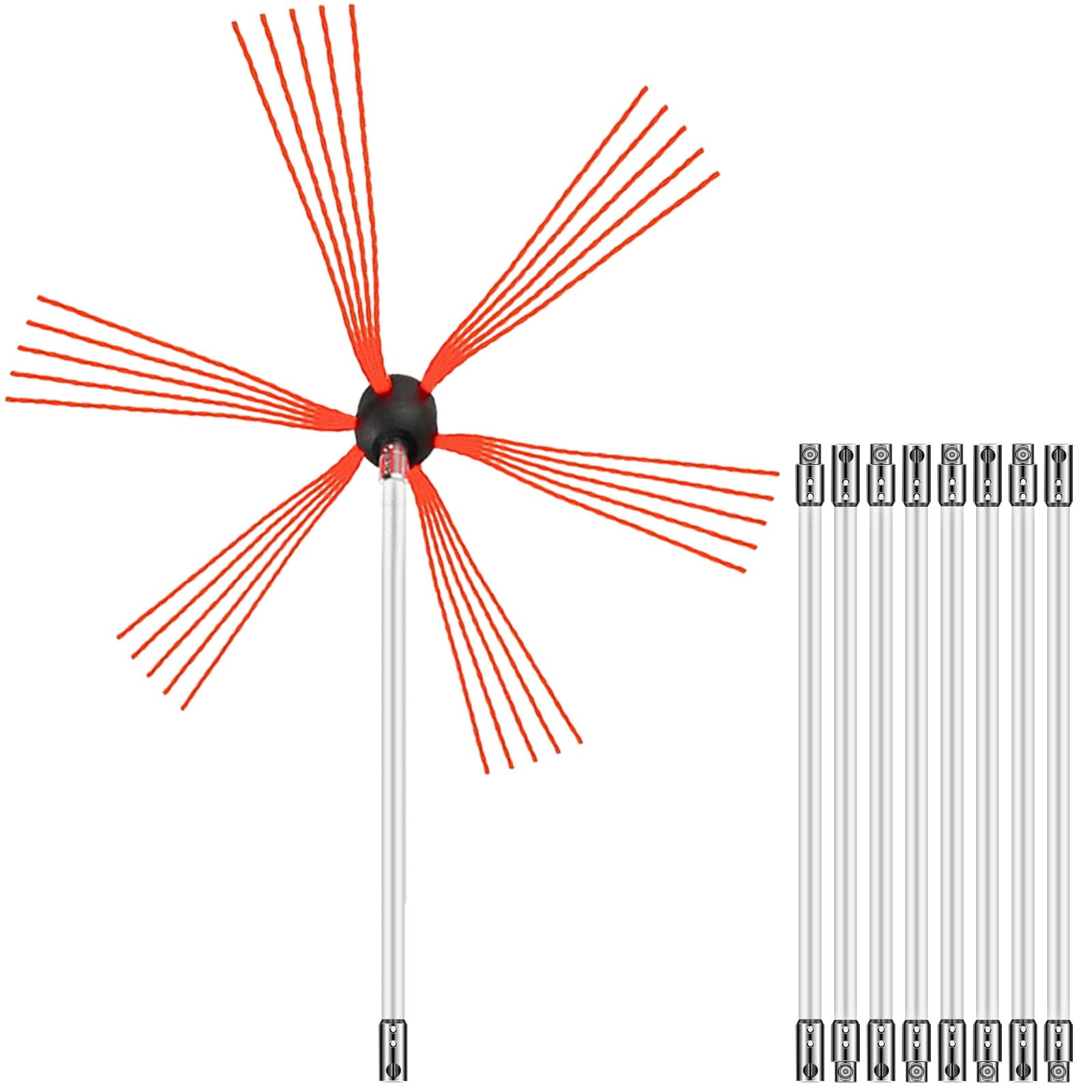 VEVOR 30ft Power Drill Chimney Sweep Kit (9 Rods)