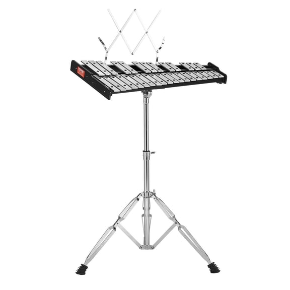 VEVOR 32 Note Glockenspiel Xylophone Bell Kit, Professional Percussion Instrument Set with Mallets, Drum Sticks, Music Stand, Adjustable Stand and Car