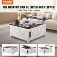 thumbnail image 1 of Vevor ZFXBSKFZ36YC412GHV1 36 in. Farmhouse Square Coffee Table, Hinged Lift Top with Built-in Power Strip, Wooden Rustic Cocktail - Brown & White, 1 of 10
