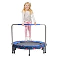 thumbnail image 1 of VEVOR 36" Kids Trampoline, 3FT Indoor Outdoor Trampoline, Foldable Mini Trampoline with Handle, Rebounder Trampoline for Toddlers, Birthday Gift for 3+ Years Children, Boys Girls for Fun, Bule, 1 of 9