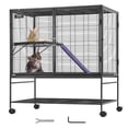 thumbnail image 1 of VEVOR 39" Rolling Metal Ferret Cage, Large 2-Tier Small Animal Cage with Ramps & Tray, Easy to Set up for Pet Rats, Hamster, Guinea Pig, Chinchilla, Squirrel, Hedgehogs, Bunny, 1 of 9