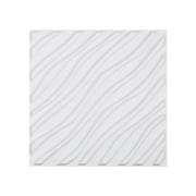 VEVOR 3D Wall Panels, 12-Pack 19.7 x 19.7 in PVC Modern Art Minimalist Wave Tiles, 32 Sq.Ft Coverage Accent Wall Panel, Interior Home Decor for Ceiling, Bedroom, Living & Gaming Room, Matte White