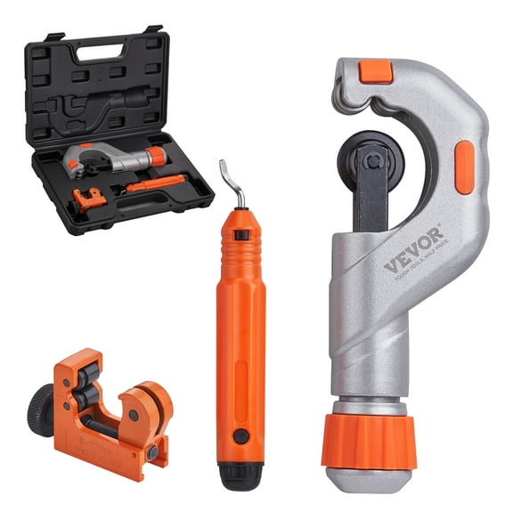 VEVOR 3PCS Tubing Cutter Set - Heavy Duty Pipe Cutter 3/16"-2"OD, Mini Tube Cutter 1/8"-7/8" & Deburring Tool, Professional Ultimate Pipe Cutter Set for Stainless Steel, Copper, Aluminum