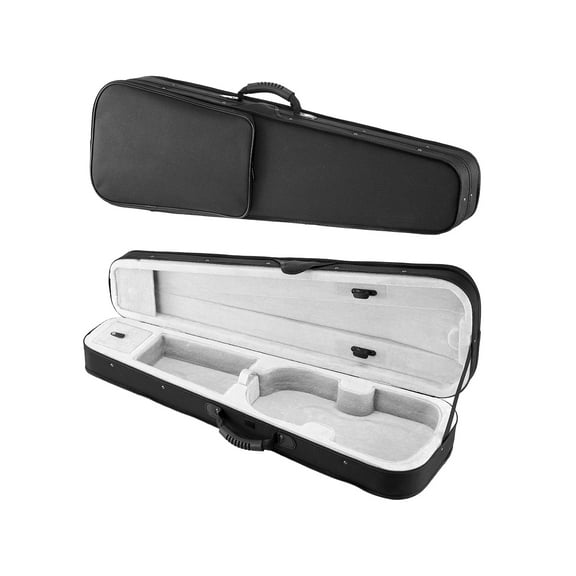 VEVOR 4/4 Full Size Violin Case, Nylon Waterproof, Lightweight Portable Travel Carrying Bag, with Plush Lining, Dual Shoulder Straps, Anti-Scratch, Professional Triangular Shape, for Violin, Black