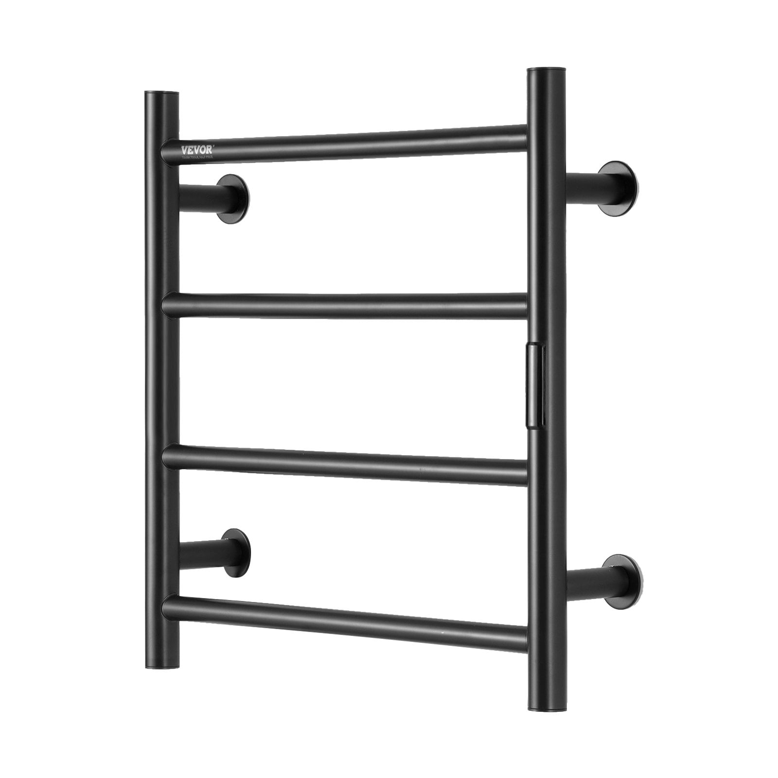 Black Stainless Steel Wall-Mounted 4-Bar Heated Towel Warmer