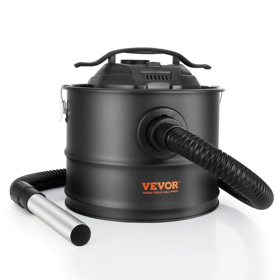 VEVOR 4-Gallon Ash Vacuum Cleaner, 1200W High-Power Suction for Fireplace, Wood Stove & Grill Ash - Includes 47.2" Heat-Resistant Hose & HEPA Filter System